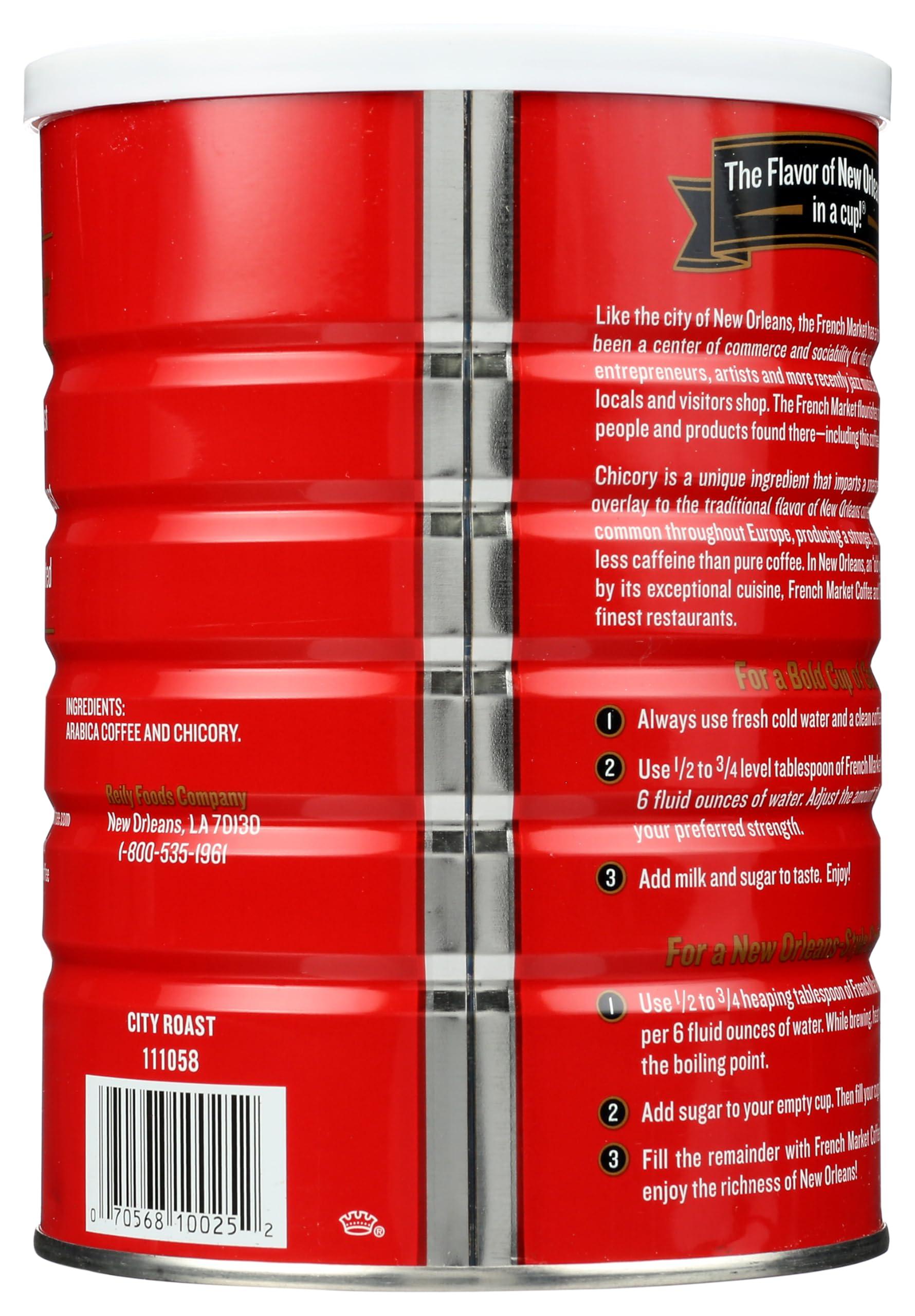 FRENCH MARKET French Market Coffee & Chicory Dark Roast Ground Coffee, 12oz Can (Pack of 1)