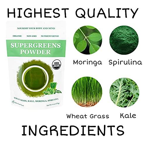 Chérie Sweet Heart Cherie Sweet Heart Supergreens Powder - Green Superfood - Organic Greens Powder Super Greens - Smoothie Powder - Superfood Powder - Powdered Greens - 2.25LB Super Greens Powder - 204 Servings