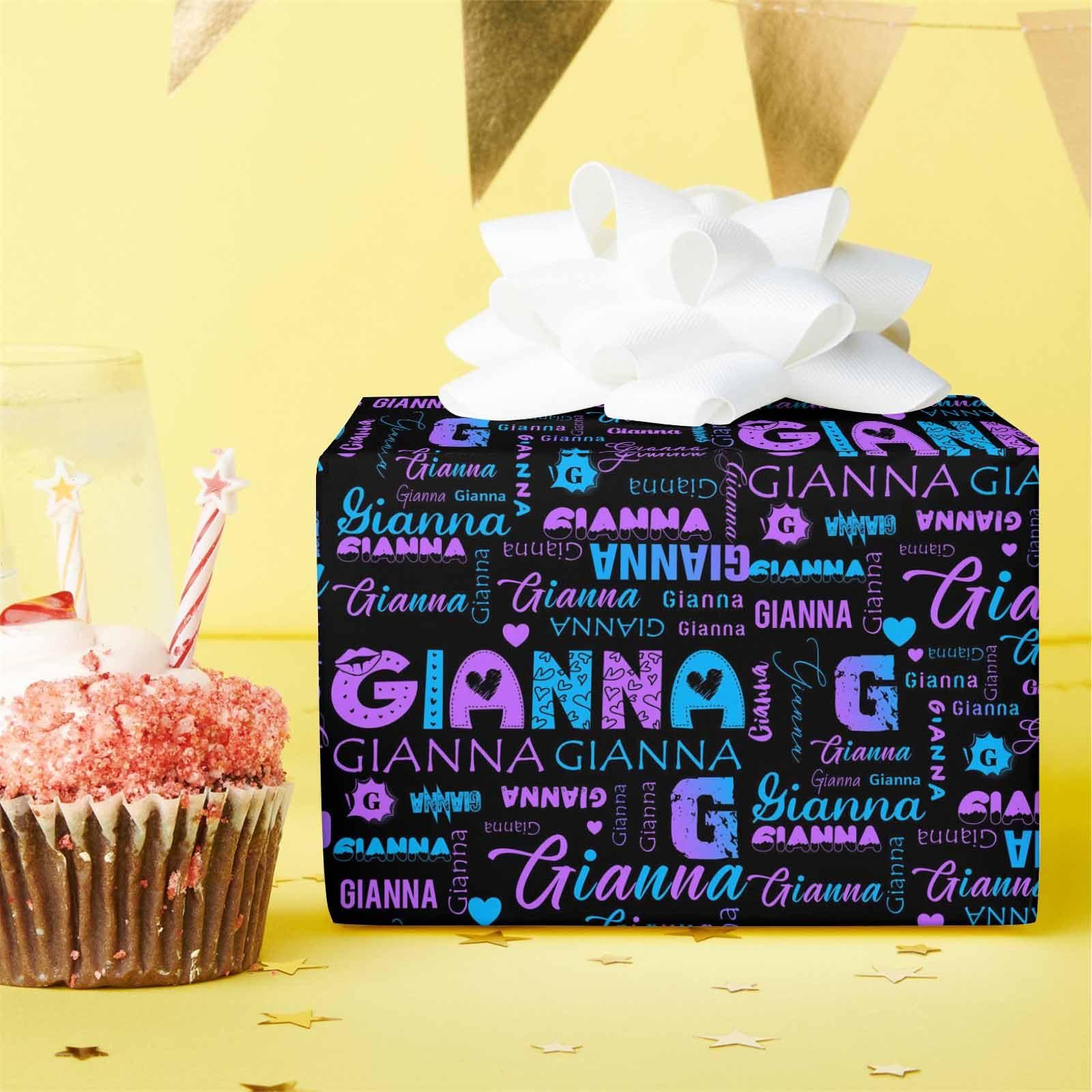 MyPhotoPrint MyPhotoPrint Custom Gift Wrap Wrap Custom Wrapping Paper with Funny Pattern Purple for Kids Baby Sisters Brother Christmas Day