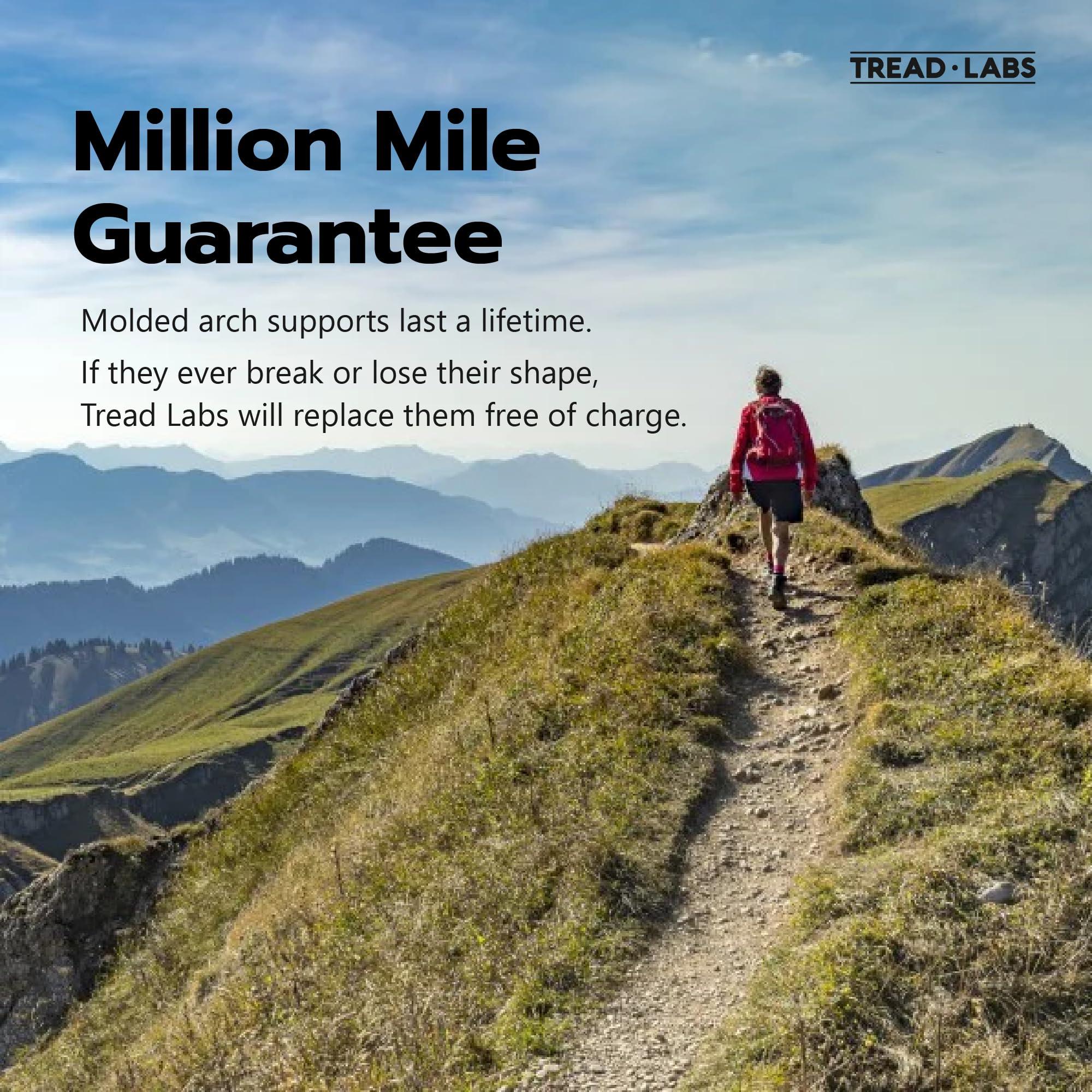 Tread Labs Pace Insoles Wide Foot Arch Supports for Flat Feet to High Arches - Extra Firm Mens and Womens Orthotics for Foot Pain Relief, Plantar Fasciitis, Supination Deep Heel Cup - Replaceable Top Cover