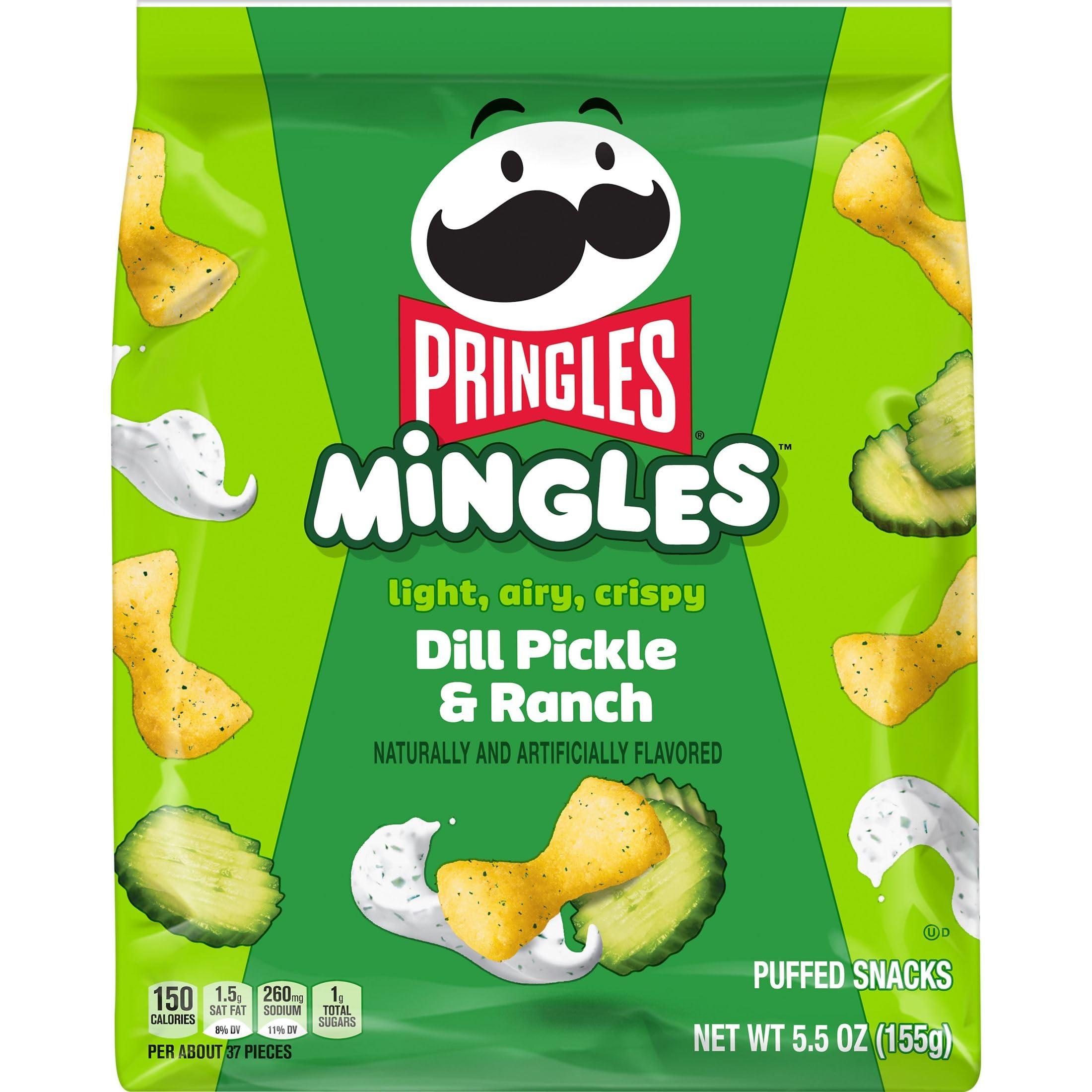 Pringles Pringles Mingles Puffed Snacks, Dill Pickle and Ranch, Salty Snacks, Gluten Free (6 Bags)