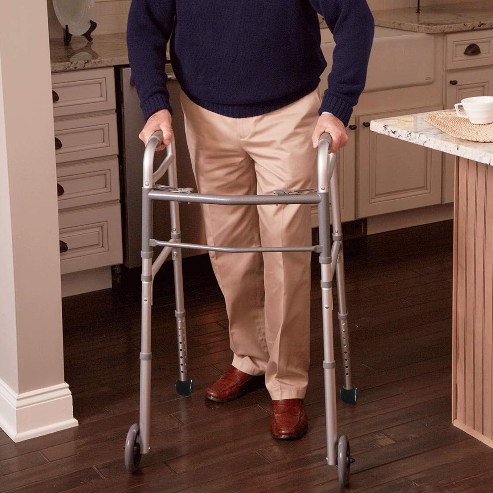 ANCKNE Walker Tennis Balls Precut Tennis Balls for Walkers 4PCS Walkers Legs Universal Precut Glide Balls, Heavy Duty Long Lasting Felt Pad Glide Coverings for Furniture Legs and Floor ProtectionBlack