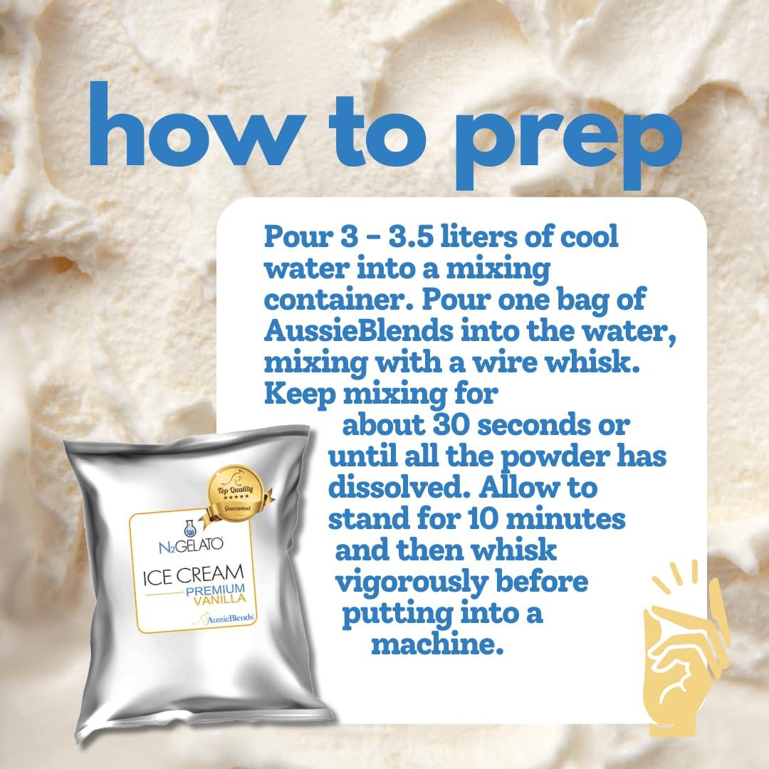 AussieBlends AussieBlends Premium Vanilla Ice Cream Mix For Soft Serve, Rolled Ice Cream, Gelato, Liquid Nitrogen Ice Cream, Hard Ice Cream, and Scooped Ice Cream, 8-Pack, Imported