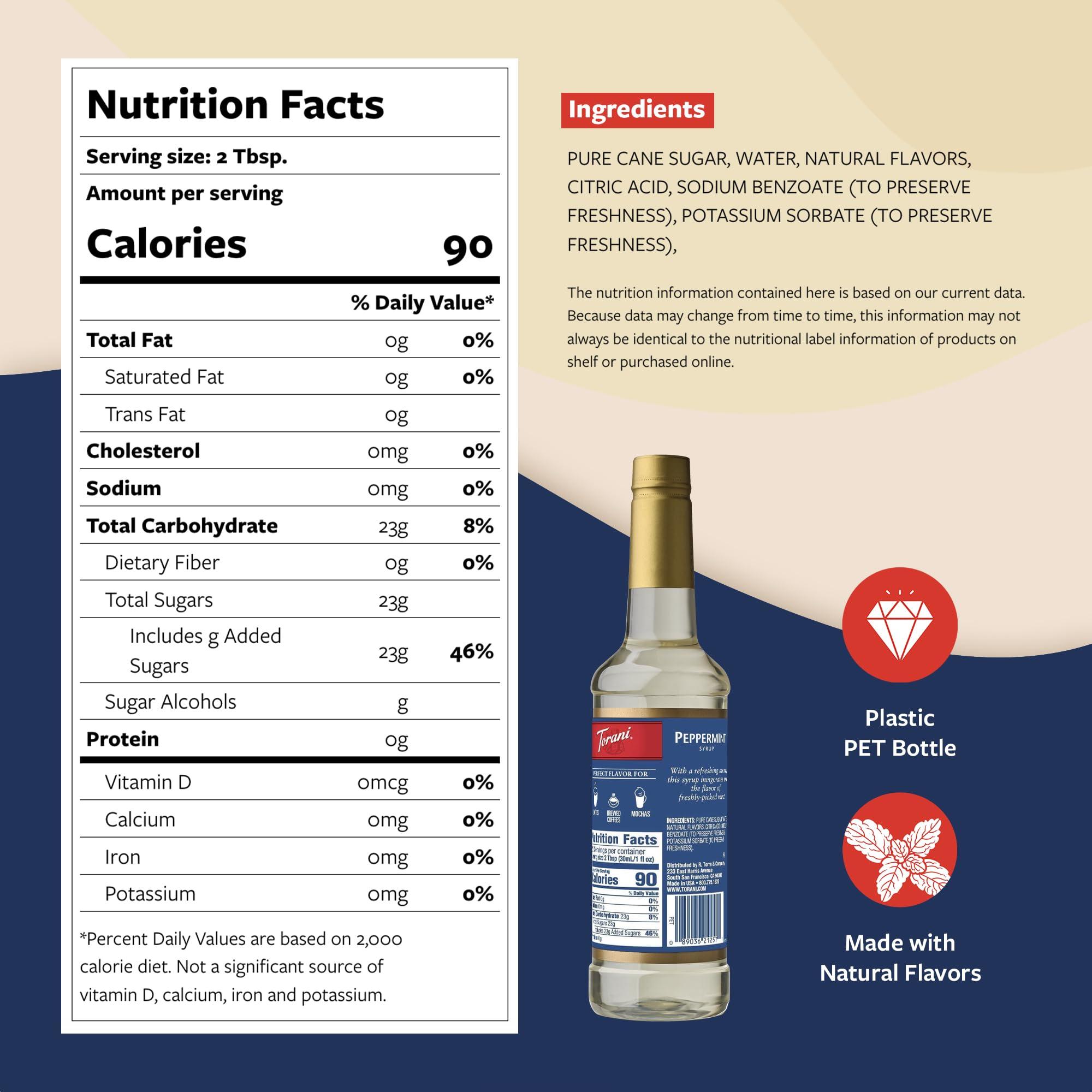 Torani Torani Coffee Syrup, Peppermint Flavored Syrup for Drinks, Pump Included, 25.4 Fl Oz