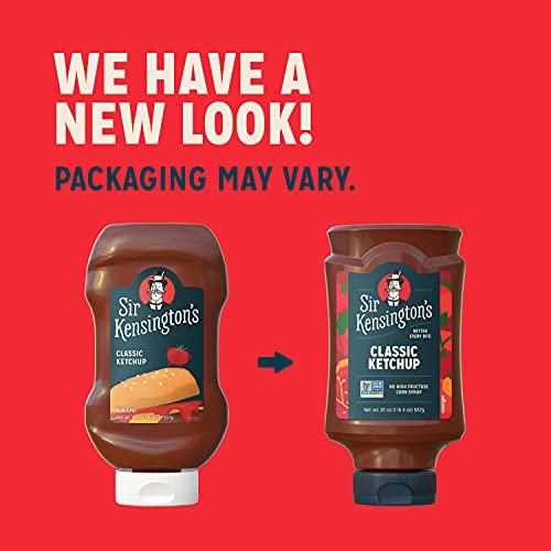 Sir Kensington's Sir Kensington's Classic Ketchup, Ketchup From Whole Tomatoes, No High Fructose Corn Syrup, Gluten Free, Certified Vegan, Non- GMO Project Verified, Shelf-Stable, 20 oz Pack of 2