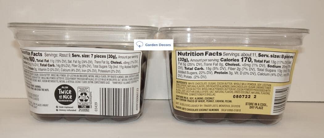 Choceur Dark Chocolate Covered Coconut Almonds 12oz 340g (Two Containers) L8