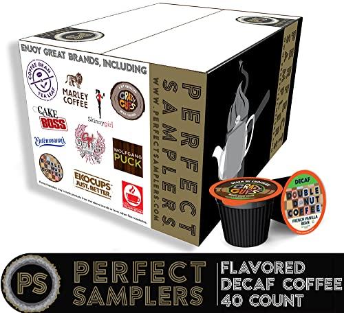 Crazy Cups Flavored Decaf Coffee Pods Variety Pack, Great Mix of Decaffeinated Coffee Pods Compatible with all Keurig K Cups Brewers, 40 Count Bulk Pack