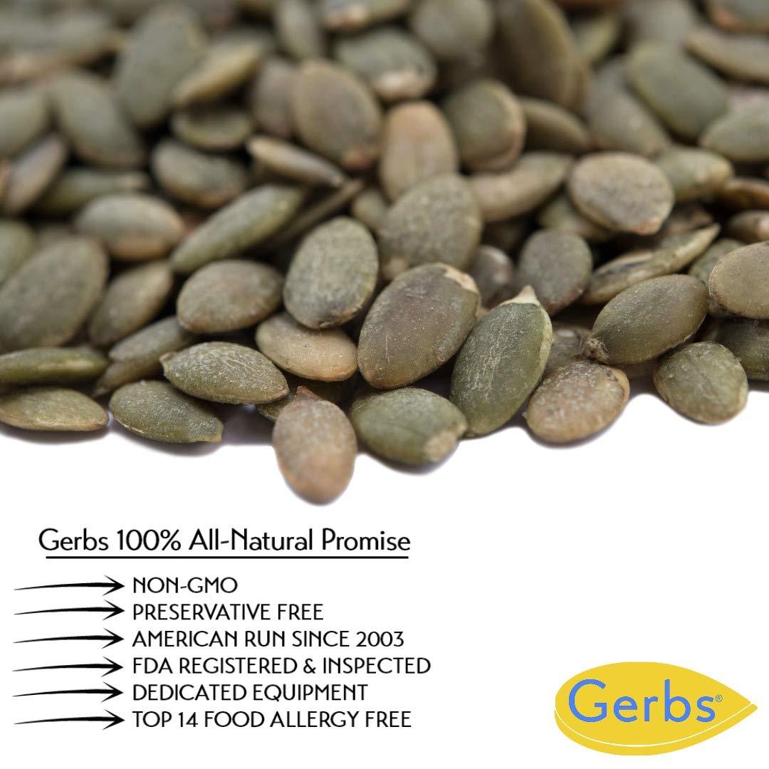 GERBS GERBS Sea Salted Pumpkin Seed Kernels 4 LBS|Top 14 Allergy Free Food |Use in salads, yogurt, baking, oatmeal, trail mix|Grown in Canada, packed in US