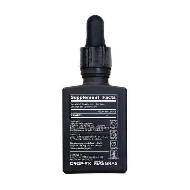 Hustle Drops DropFx Hustle Drops - Fast-Acting Respiratory Support with Peppermint & Wintergreen, Natural Breathing Enhancement, Airway Expansion & Oxygen Flow