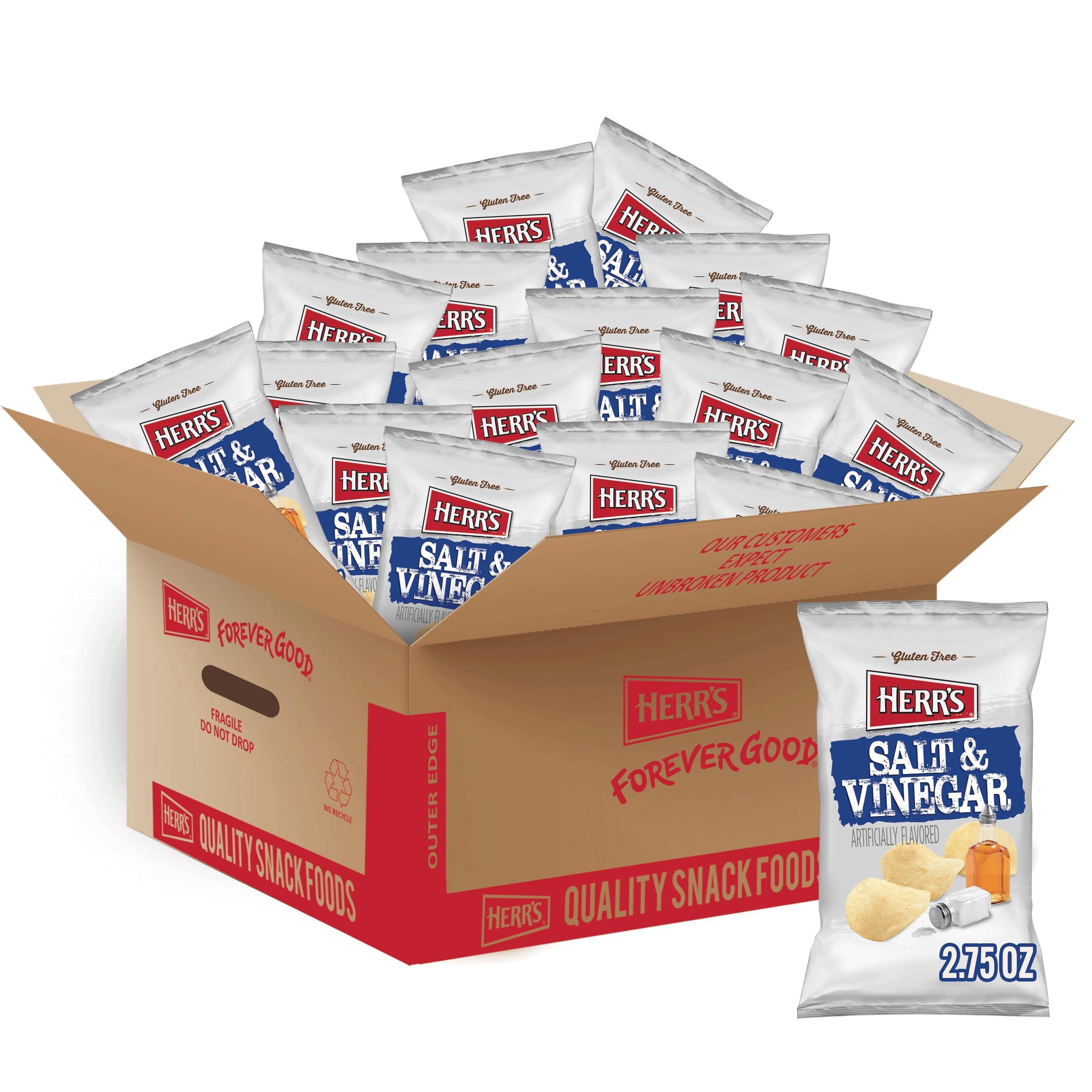 HERR\'S Herr\'s Salt and Vinegar Potato Chips, 2.75 Ounce (Pack of 24 bags)