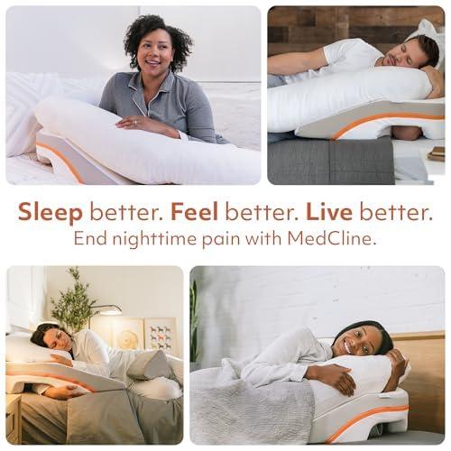 MedCline MedCline Reflux Relief System Bundle, Bed Wedge Pillow for Acid Reflux and GERD Relief with Therapeutic Body Pillow, Insert, and Extra Covers, Comfortable Sleep Position, Small for 4'8" to 5'4" Tall