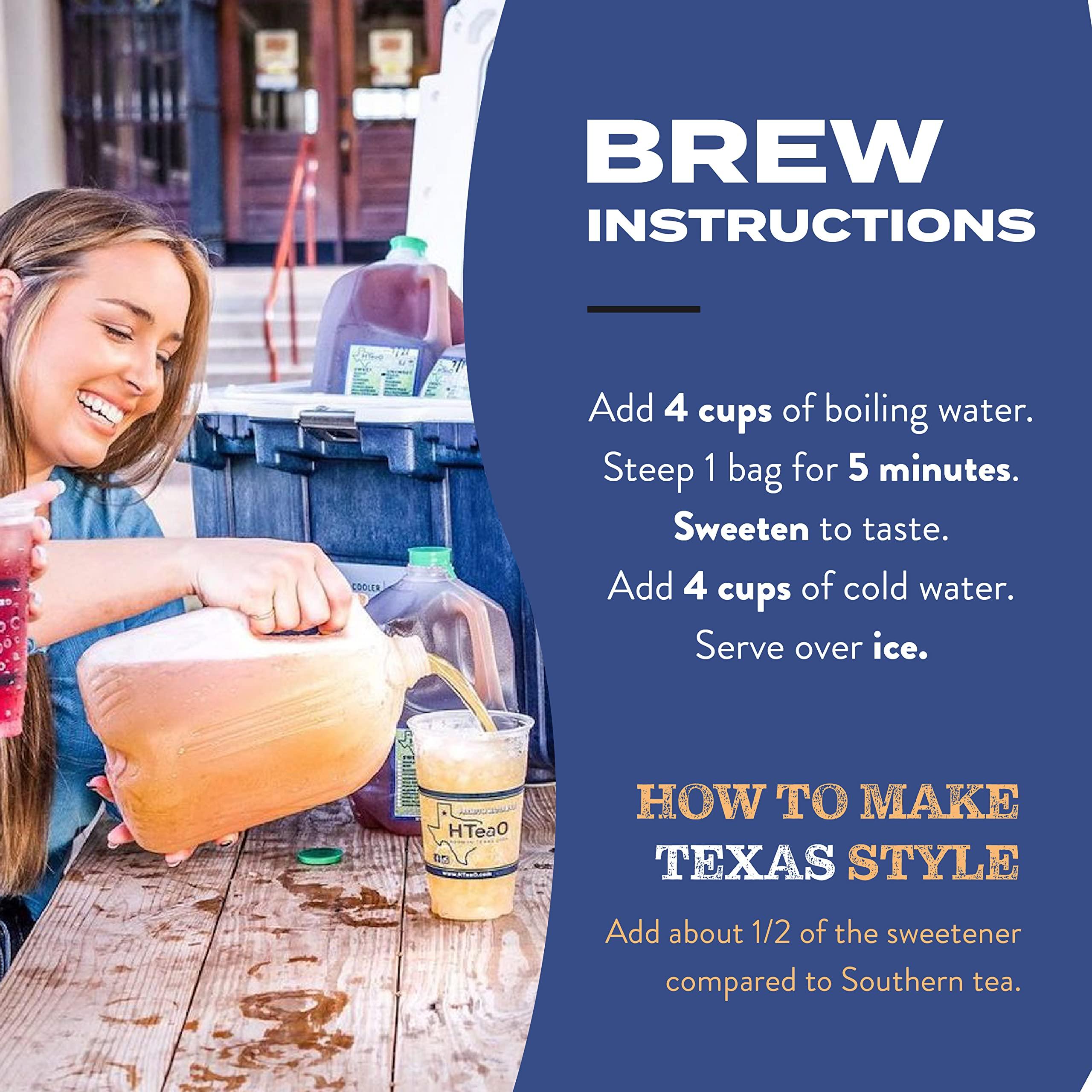 HTEAO HTeaO Mint Black Tea Mix and HTeaO Blueberry Green Tea Mix Bundle (8 Sachet Bags)