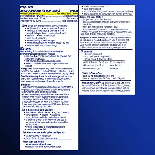 Vicks Vicks NyQuil Severe Cold and Flu Relief Liquid Medicine, Maximum Strength, 9-Symptom Nighttime Relief for Headache, Fever, Sore Throat, Nasal Congestion, Sinus Pressure, Runny Nose, Cough, 8 FL OZ