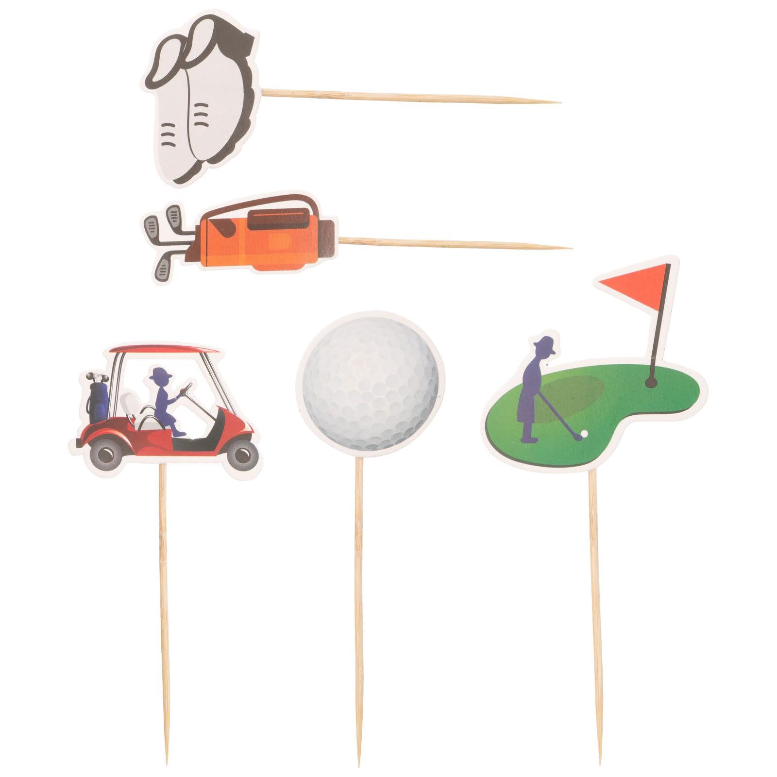 LUOZZY LUOZZY 5pcs Golf Themed Cupcake Topper for Kids Birthday Party Cake Decoration Golf Ball Shoes Cake Pick Cupcake Decorations