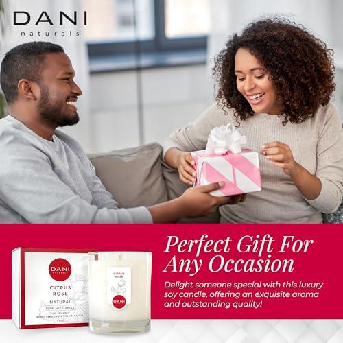 DANI DANI Naturals Scented Soy Candle - 7.5 Ounces (Citrus Rose)