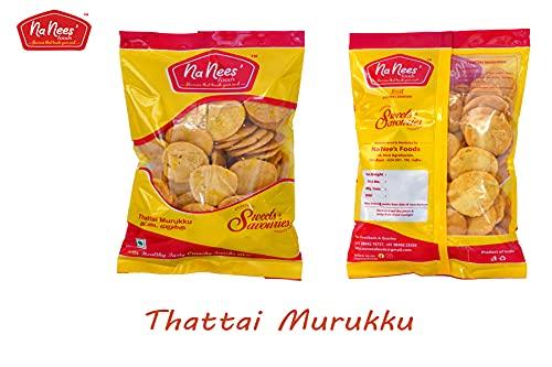 nanees' FOODS NaNees Foods Thattai Murukku | Thattai/Nippattu/Chekkalu | Pack of 2 X 150 g