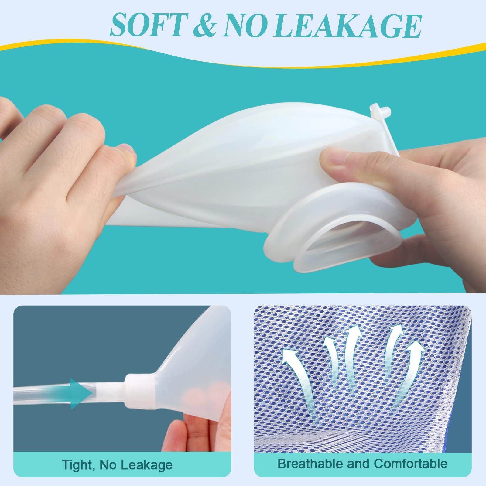 Col-Pary Urine Collection Bag Condom Catheters for Men Reusable Portable Wearable Urinary Drainage with 2 Urine Catheter Bag System (Blue-Men)