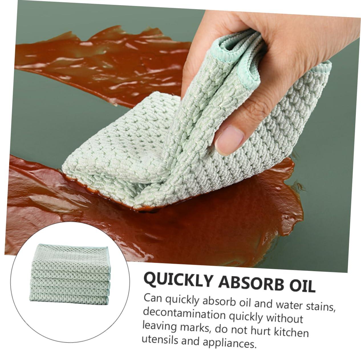 Beavorty Beavorty 5pcs Kitchen Rag Dish Washing Cloths Dish Washing Towel Home Duster Cloths Towels for Cleaning Towels for Body Cleaning Cloths Rags Dish Wipes Nylon Green