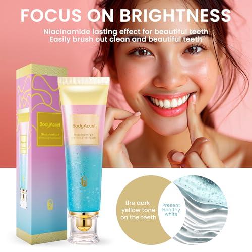 BodyAccel BodyAccel Niacinamide Whitening Toothpaste, BodyAccel Toothpaste, Niacinamide Intensive Whitening Toothpaste, Niacinamide Toothpaste, Stain Removal Toothpaste Natural, Fresh Breath (2)
