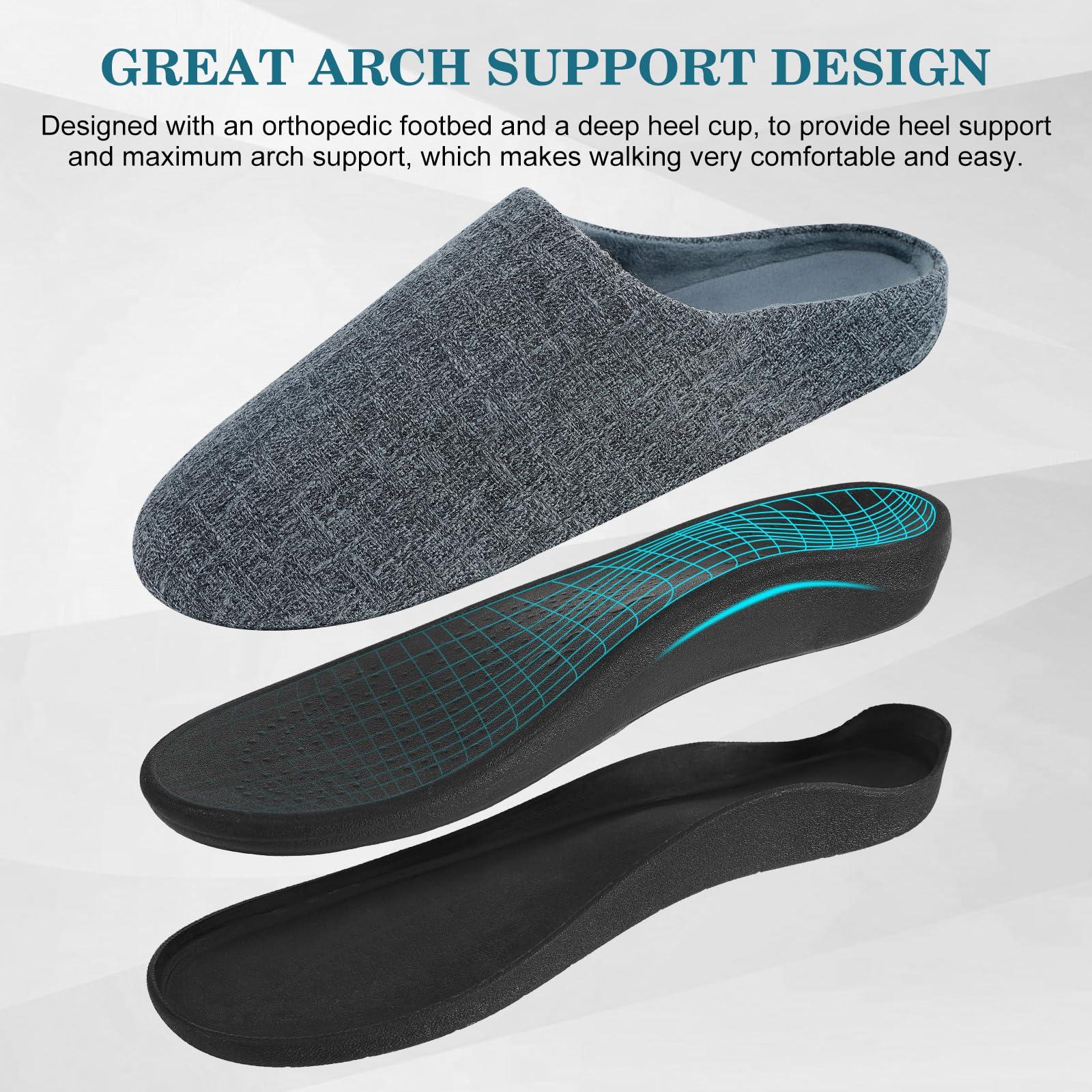 ERGOfoot ERGOfoot Orthotic Slippers with Arch Support for Plantar Fasciitis Pain Relief, Comfortable Orthopedic Clog House Shoes with Indoor Outdoor Anti-Skid Rubber Sole