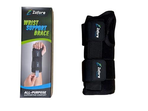 ZOFORE SPORT Carpal Tunnel Wrist Brace Night Support and Metal Splint Stabilizer [Single] - Helps Relieve Tendinitis Arthritis Carpal Tunnel Syndrome Pain - Reduces Recovery Time for Men Women - Right (S/M)