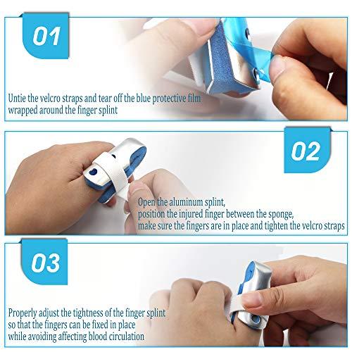 BRMDT BRMDT Trigger Finger Splint, Aluminum Thumb Splint Finger Support for Promote the Rehabilitation of Finger Fracture Fingers /Bent Finger, Finger Splints for Straightening (Small)
