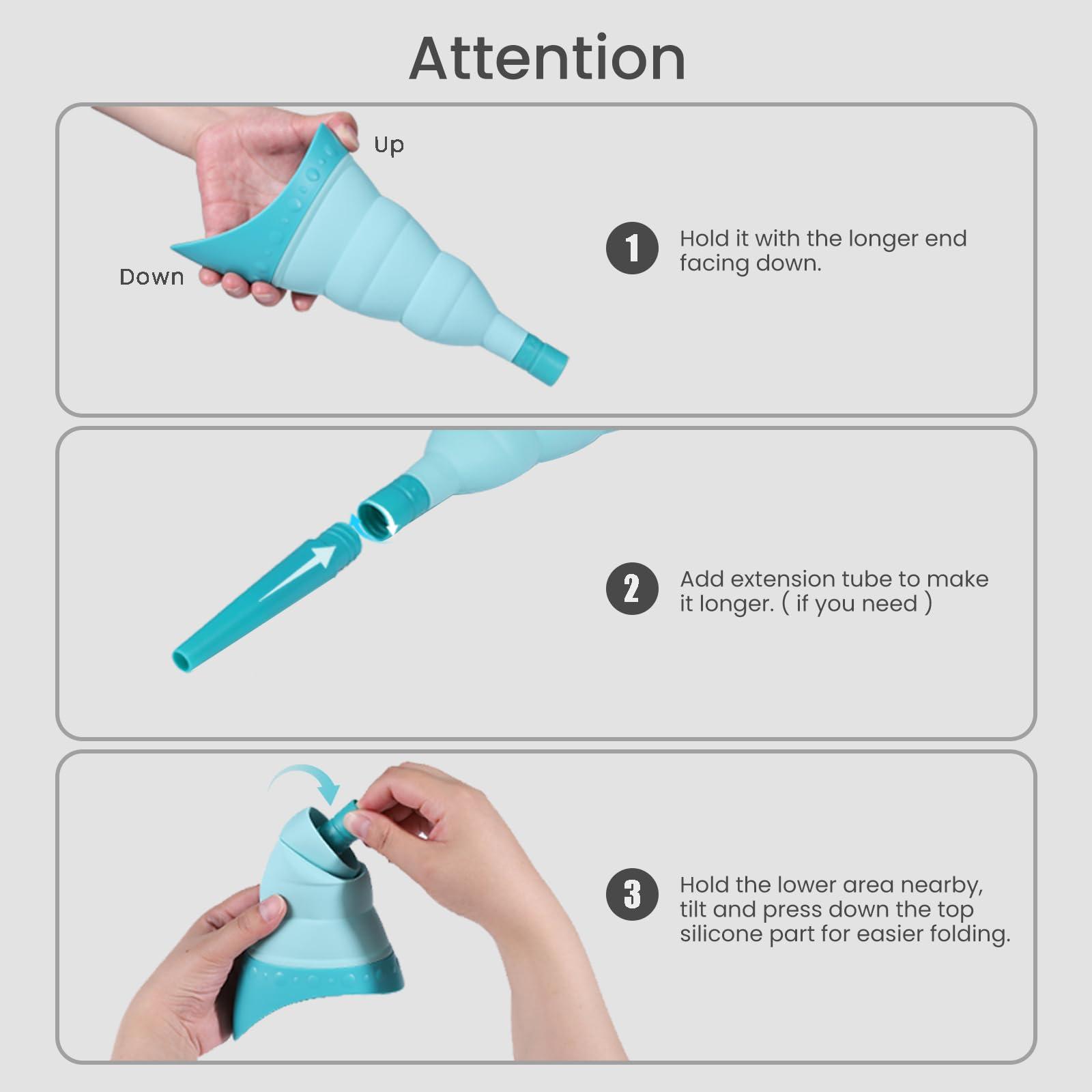 TRIPTIPS TRIPTIPS Pee Conch Foldable Female Urinal Device Portable Urinal for Women She Pee Cup for Women, Pee Funnel for Women Travel Stand to Pee Womens Urinal Funnel with Tube Case(B-Pink)