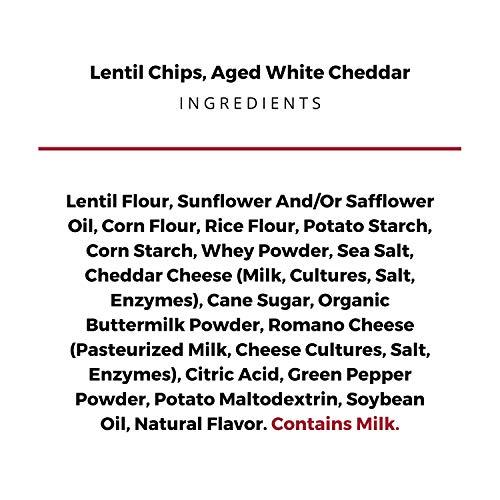 The Daily Crave The Daily Crave Aged White Cheddar Lentil Chips - 4 G Protein, Gluten-Free, Non-Gmo, Kosher, Crunchy, 4.25 Ounce (Pack Of 8)