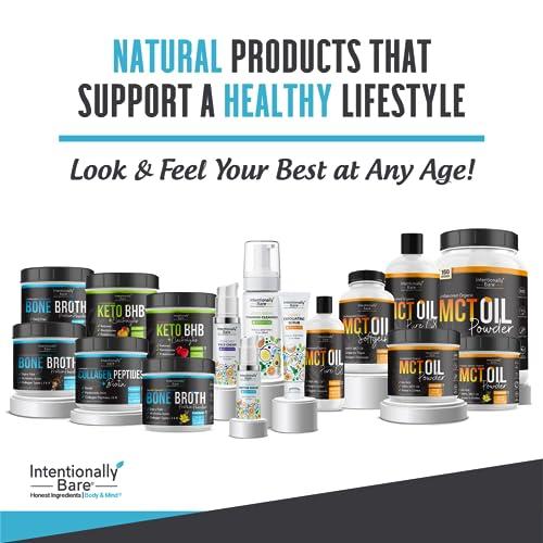 Intentionally Bare Intentionally Bare Bone Broth Organic Protein Powder Vanilla - Grass Fed Vanilla Protein with Collagen Types 1 2 & 3 - Keto Collagen Powder - Vanilla Collagen Powder for Joints & Gut - 20 Servings