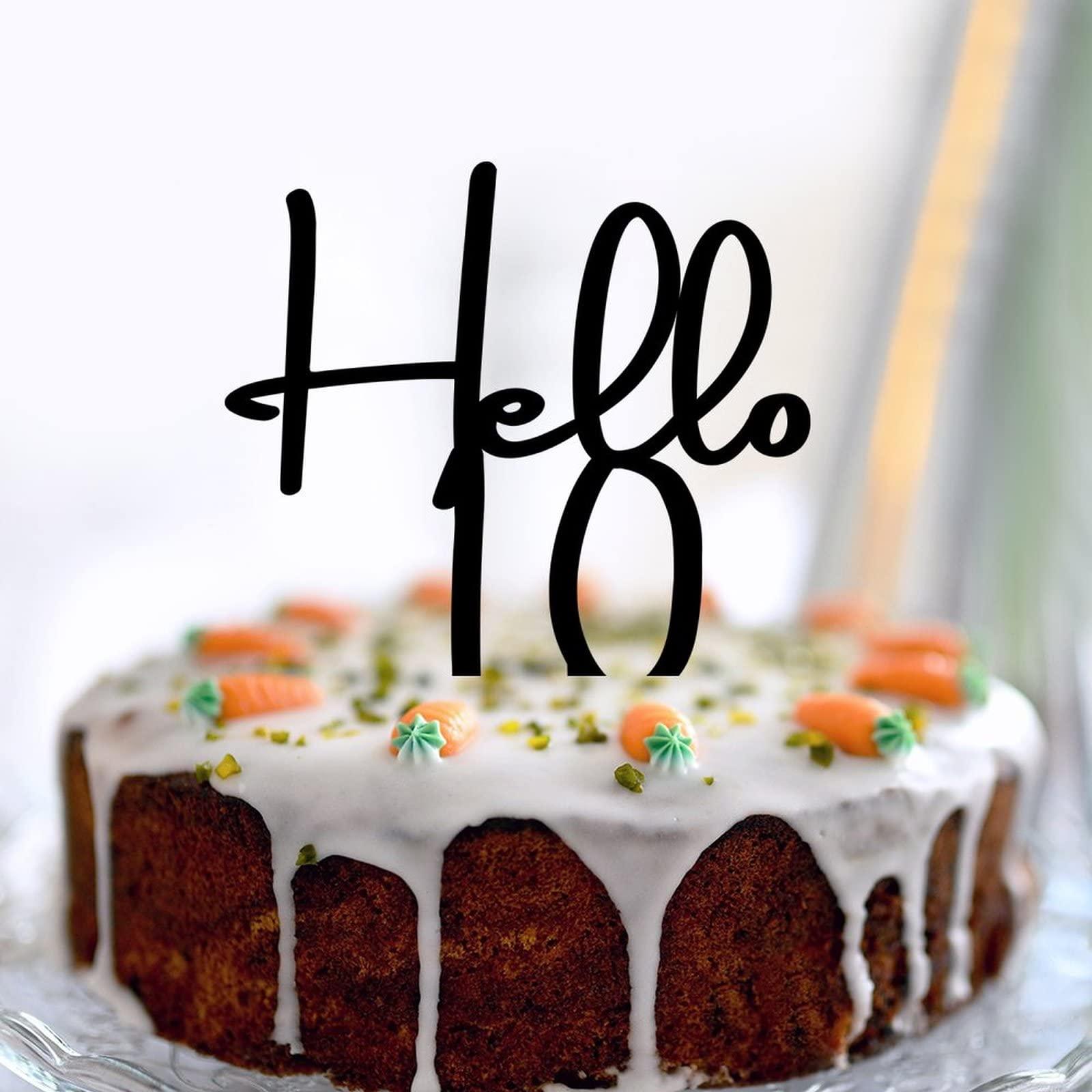 lutieger Hello 10 Ten Birthday Cake Toppers Personalized 10th Anniversary 10th Birthday Party Decorations Birthday Gifts For Baby Boys Girls Acrylic Black