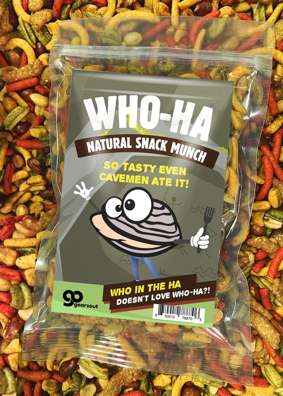 Gears Out Who-Ha Natural Snack Munch - Funny Spicy Trail Mix for Men and Women, Gourmet Gifts, Made in the USA