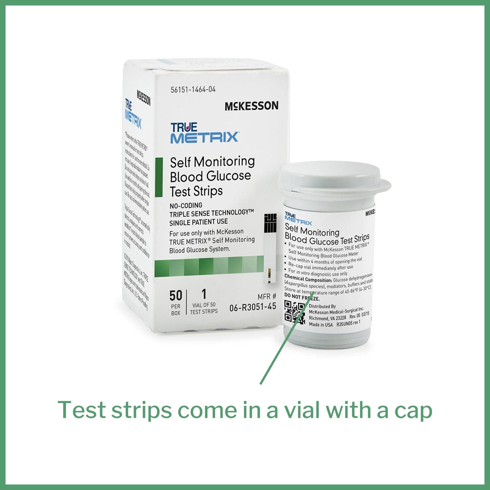 McKesson McKesson True METRIX Blood Glucose Test Strips for Diabetes [1200 Strips] Self-Monitoring System