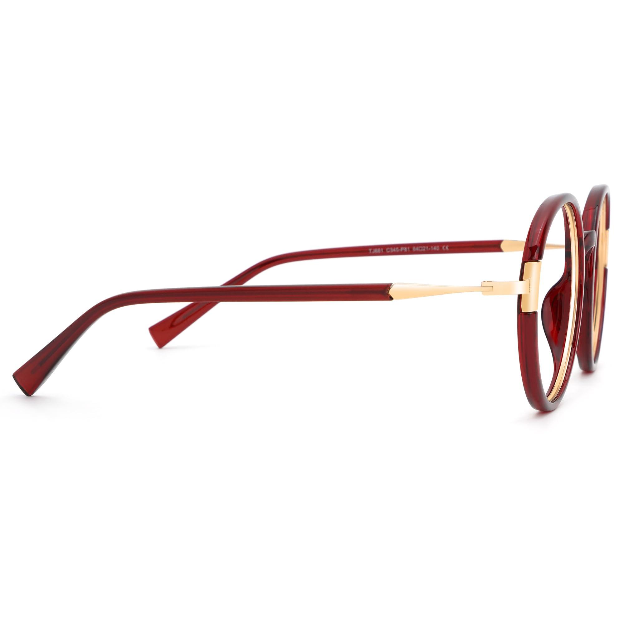 Zeelool Zeelool Readers TR90 Round Reading Glasses with Standard Anti-Reflective Coating for Women Men ZJGT616104-02Red1.75