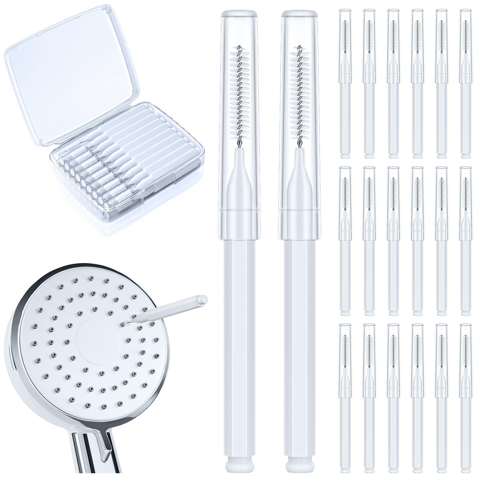Lumkew Lumkew Shower Head Cleaning Brush for Small Hole,Multifunctional Shower Head Cleaner Tool Anti-Clogging Nozzle with Storage Boxes, Showerhead Cleaning Brushes Picks for Household Bathroom, White