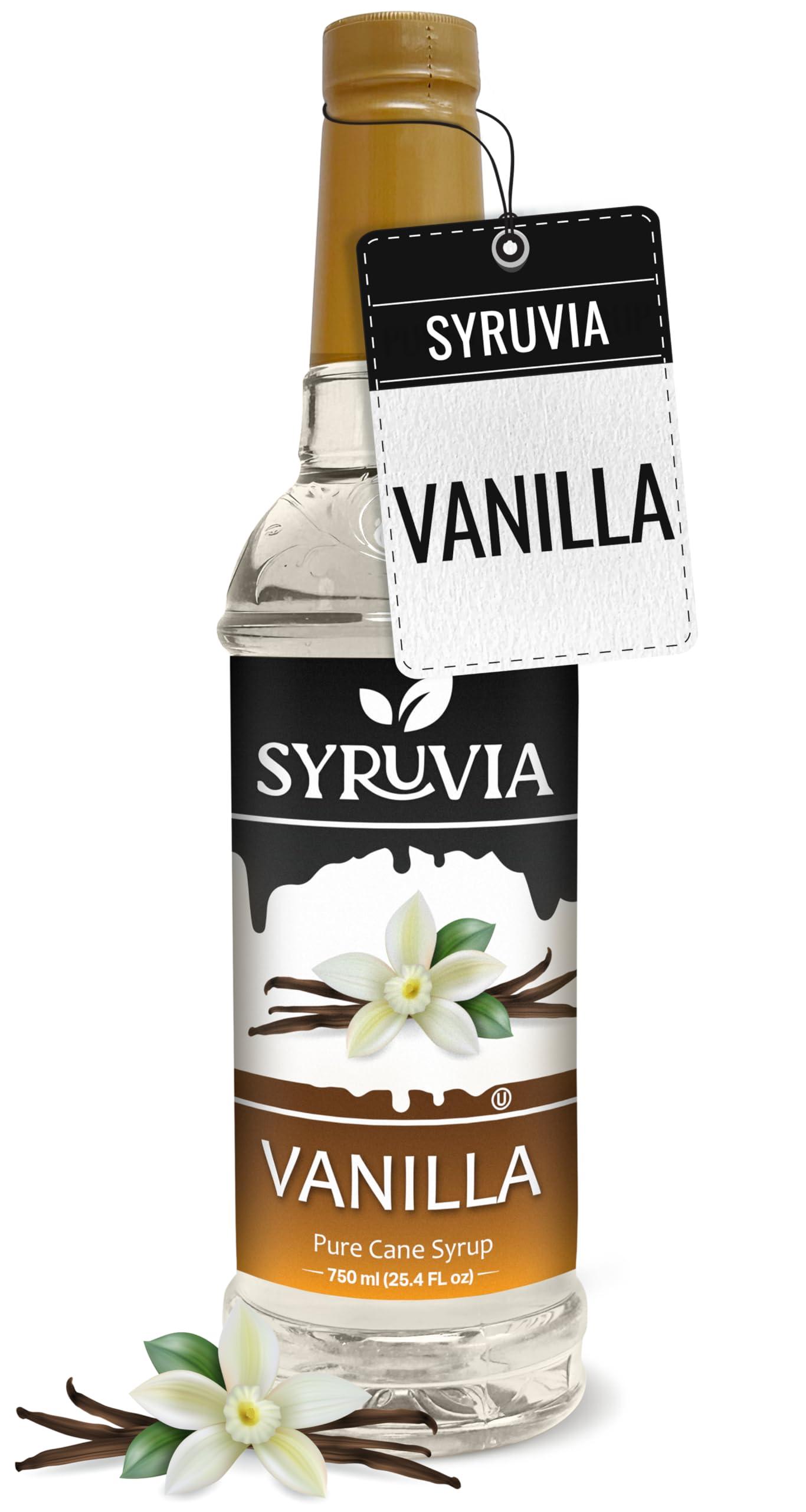 SYRUVIA Vanilla Syrup for Coffee By Syruvia 25.4 fl oz Barista Style Coffee Syrup Vanilla Flavor