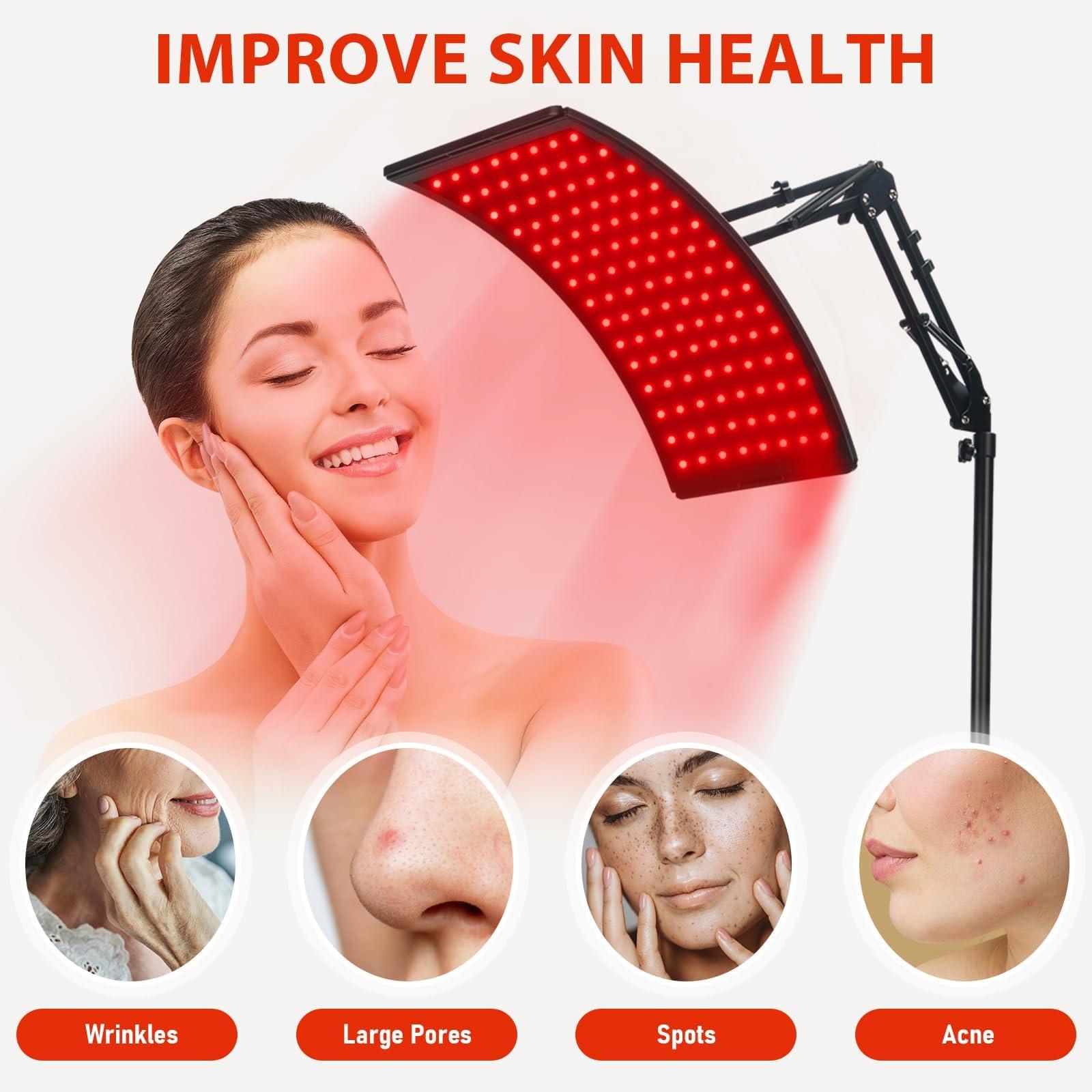 Viconor Red Light Therapy Lamp for Body, Infrared Light Therapy Lamps with Stand 660nm Red Light &850nm Near Infrared Light Therapy Lamp Device for Body at Home with Eyes Protection GogglesBrown Black