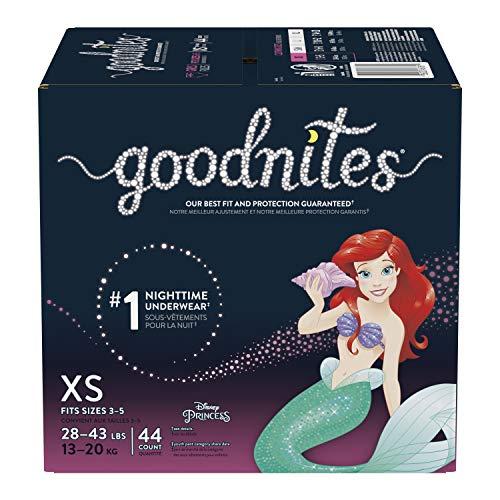 GoodNites Huggies Goodnites Training Pants, Girls Bedwetting NightTime Underwear, Size XS, 28-43 lbs, 44 Count, Giga Pack