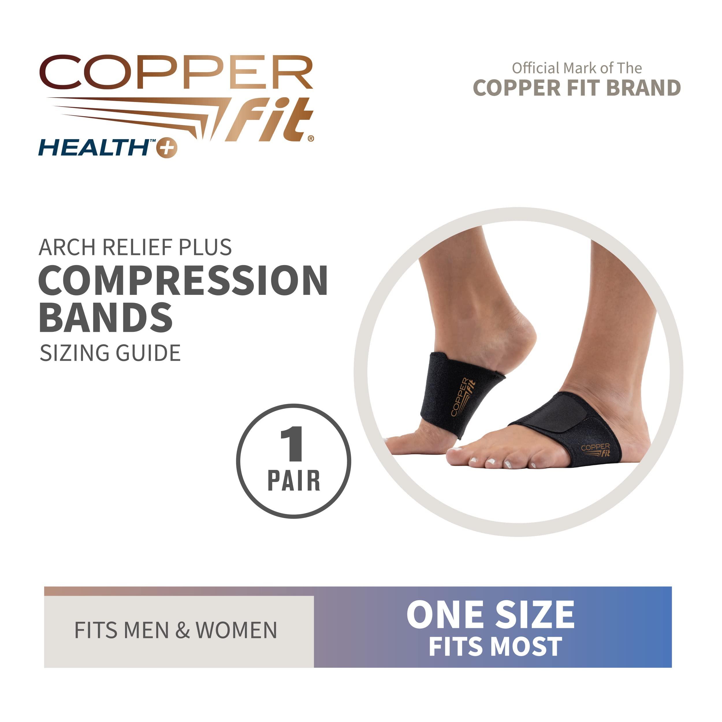 Copper Fit Copper Fit CFACBP Health Unisex Arch Relief Plus with Built-In Orthotic Support, Black