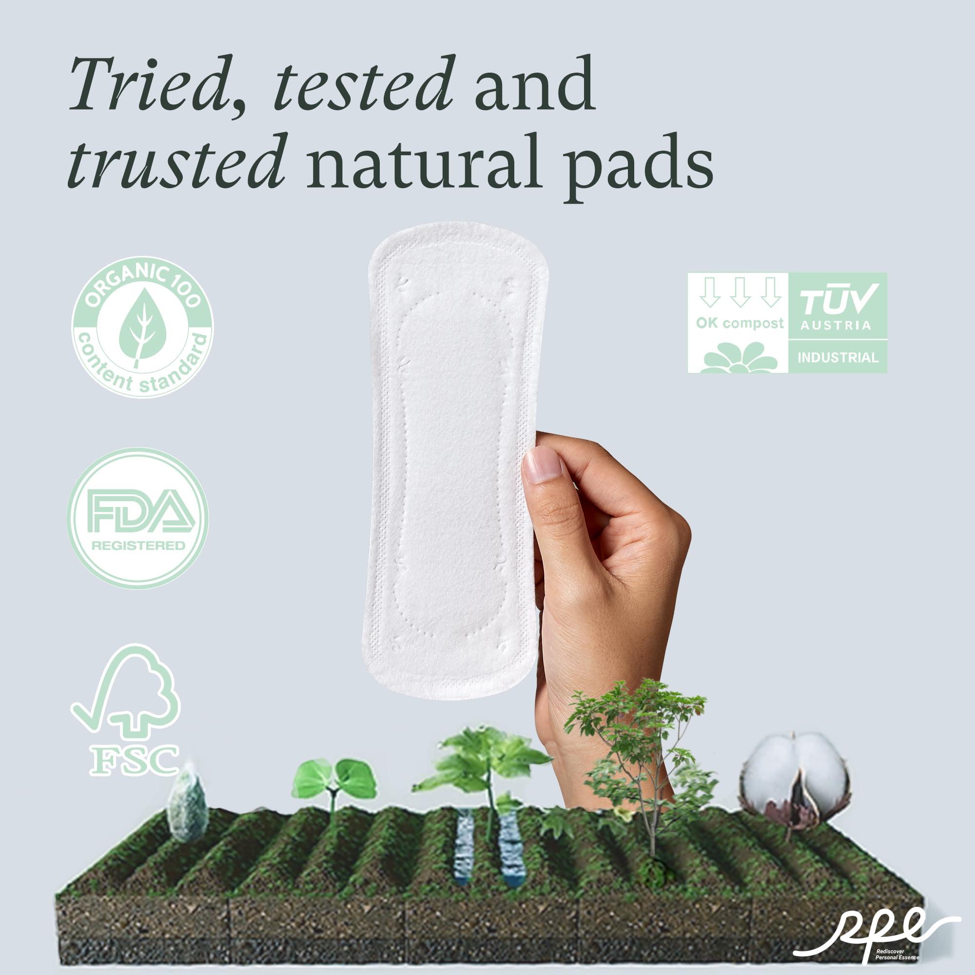 RPE Life 100% Organic Long Panty Liners for Women Long, Ultra Thin Cotton Cover, Long Pantiliners, Light Absorbency, Unscented Barely There Pantie Liners, Individually Wrapped (Long Liner, Size 2, 96ct)