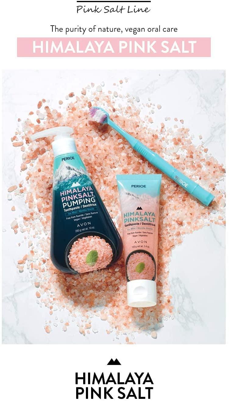 perioe PERIOE Flouride-Free Himalayan Pink Salt Toothpaste, 3.4 oz - Ice Mint w/Aloe Vera | Vegan, Cruelty-Free, Paraben-Free Plaque & Tartar Remover Oral Care Travel Size Toothpaste