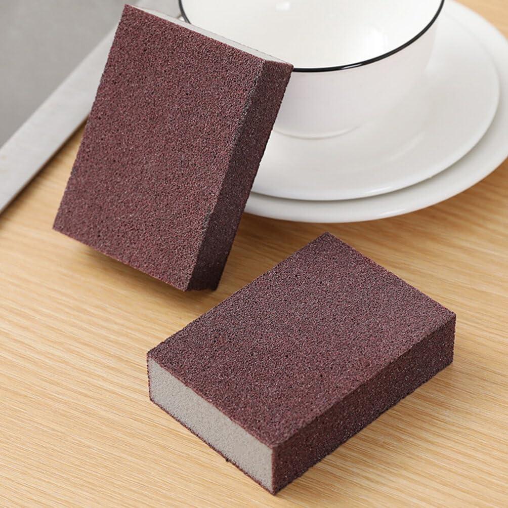 KALLORY 10pcs Dish Sponge Natural Sea Sponge Bulk Polishing Pad Cleaner Year of Cake Toppercarborundum Sponge Brush Natural Dishwasher Kitchen Dish Brown Pot