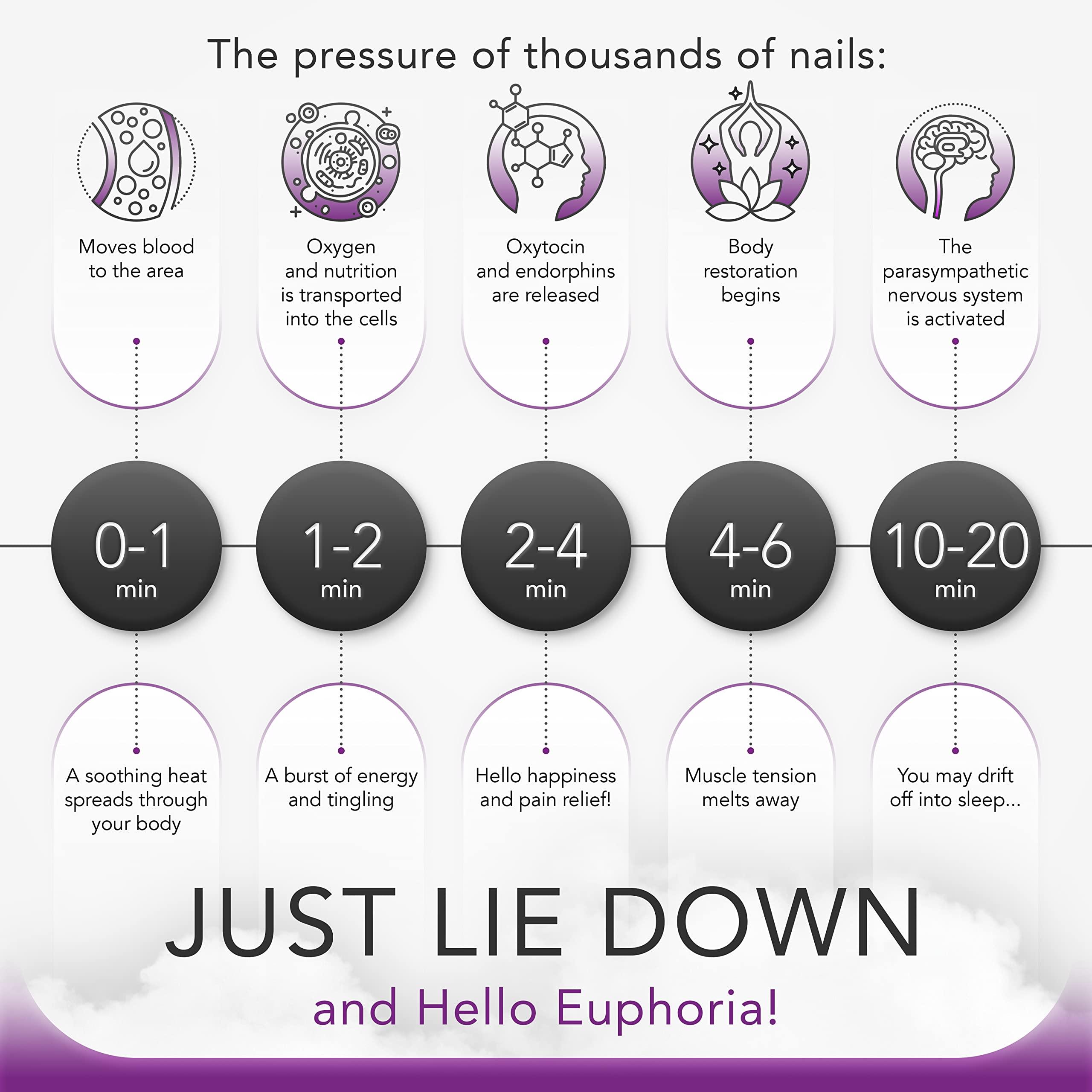 Acubliss Acubliss Acupressure Mat, Strap & Pillow 3 Piece Gift Set, 12,348 Acupuncture Pressure Points for Back Pain Relief, Increased Energy, Relaxation, FSA/HSA Eligible, Drawstring Bag, Purple