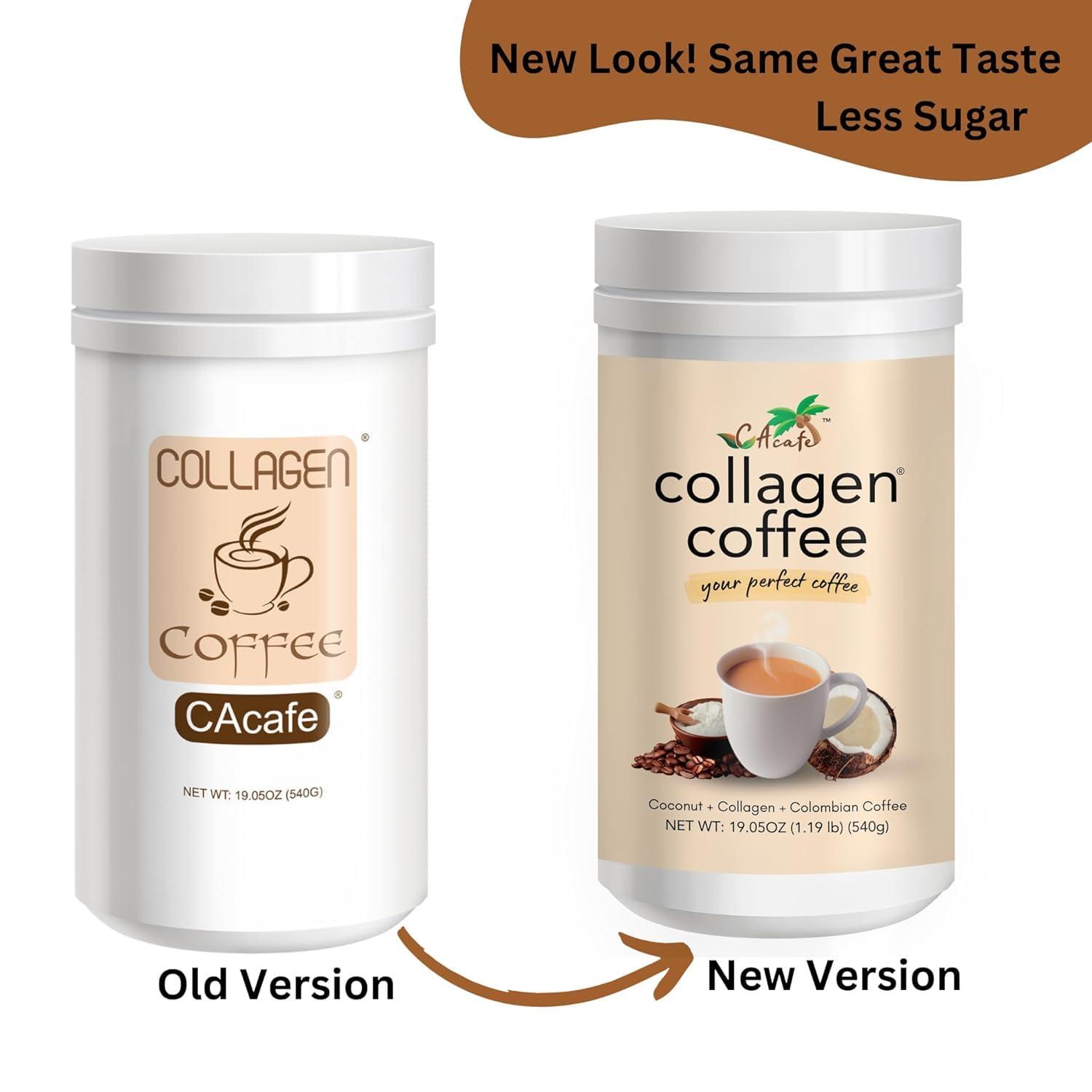 CAcafe CAcafe Collagen Coffee | Coconut Infused Colombian Blend Coffee with Anti-Aging Collagen | Antioxidants & Natural Energy | 19.05oz