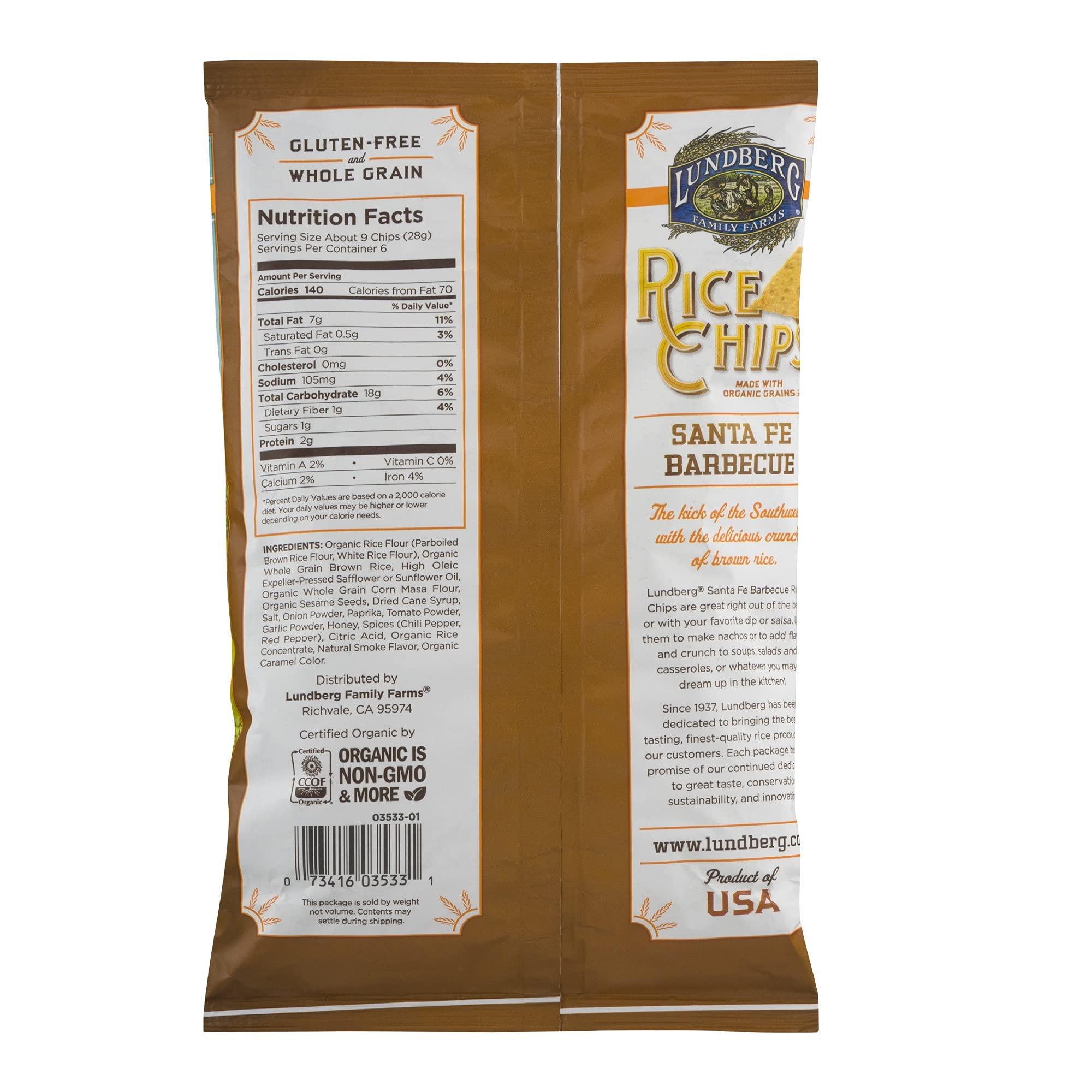 Lundberg Lundberg Rice Chips Santa Fe Barbecue, 6 Oz, Packaging may vary