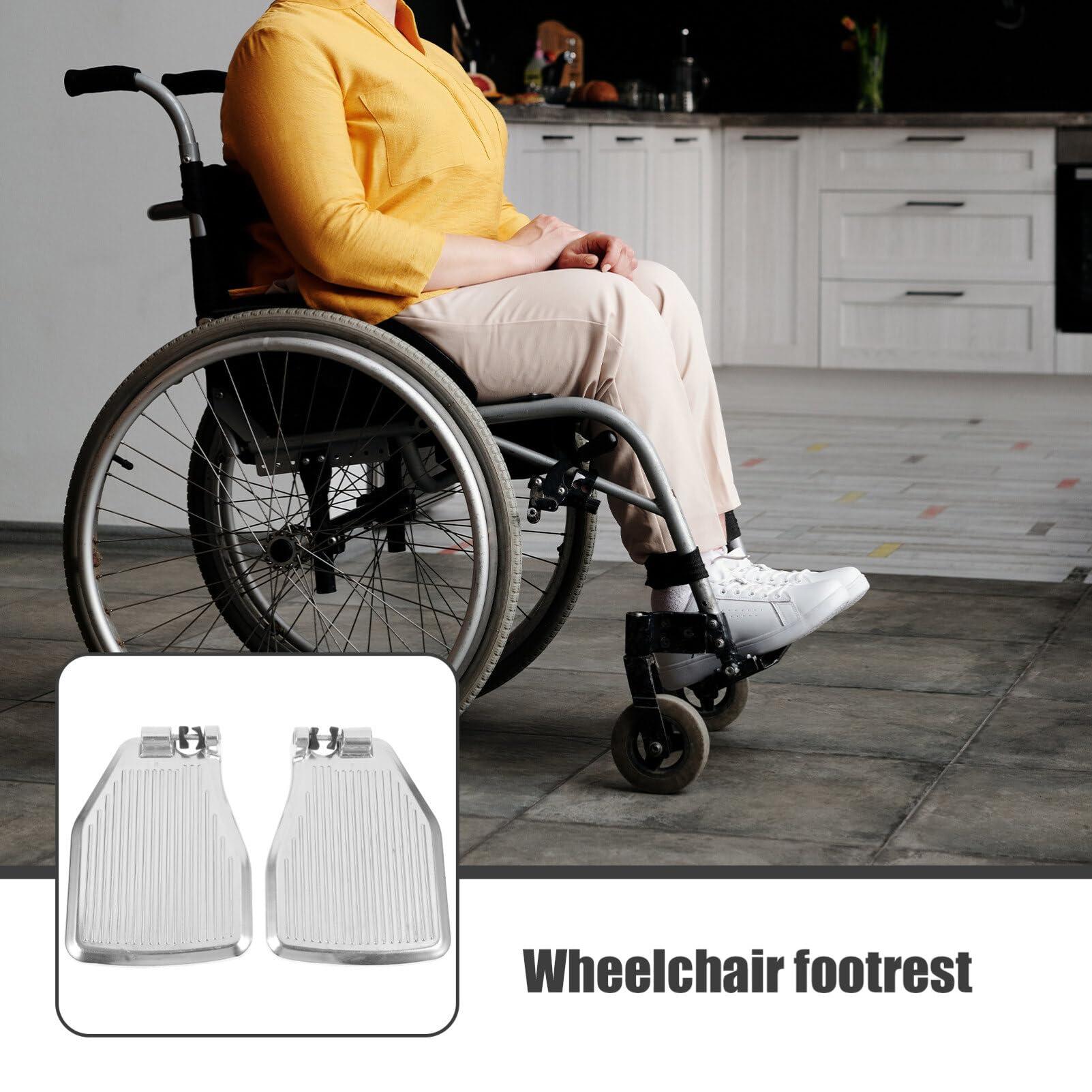 iplusmile 1 Pair Wheelchair Footrest Stable Wheelchair Footplates Wheelchair Foot Rest Replacement Foot Pedal Metal Pedal for Wheelchair Leg Rest for Wheelchair Universal Wheelchair Pedal
