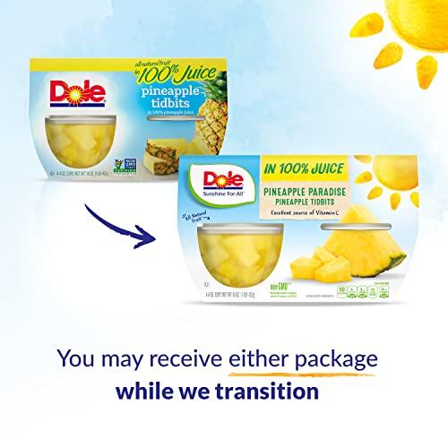 Dole Dole Pineapple Tidbits, 4 Oz, 4 Ct