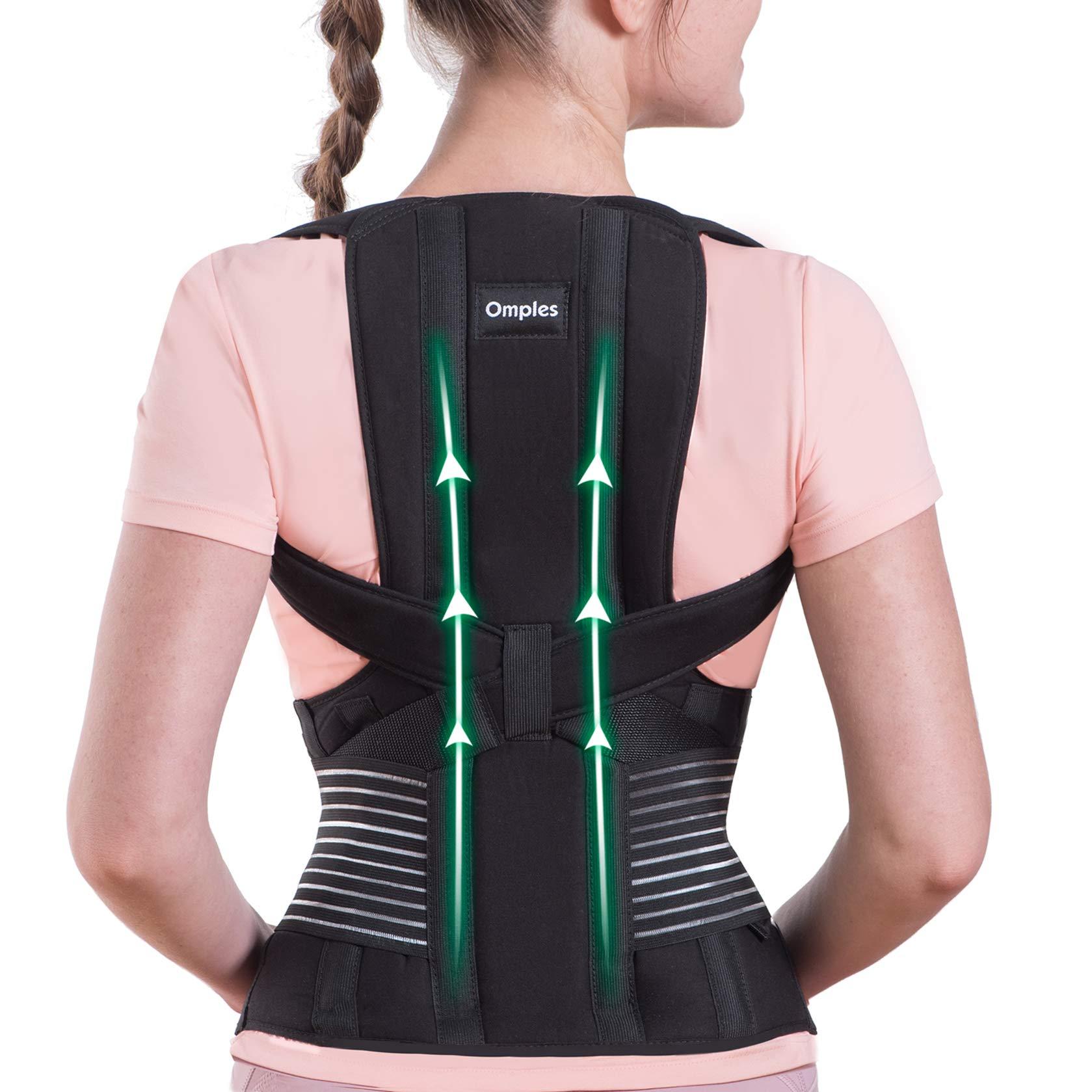 Omples Omples Posture Corrector for Women and Men Thoracic Back Brace Straightener Shoulder Upright Support Trainer for Body Correction and Neck Pain Relief, Small (waist 26-34 inch)