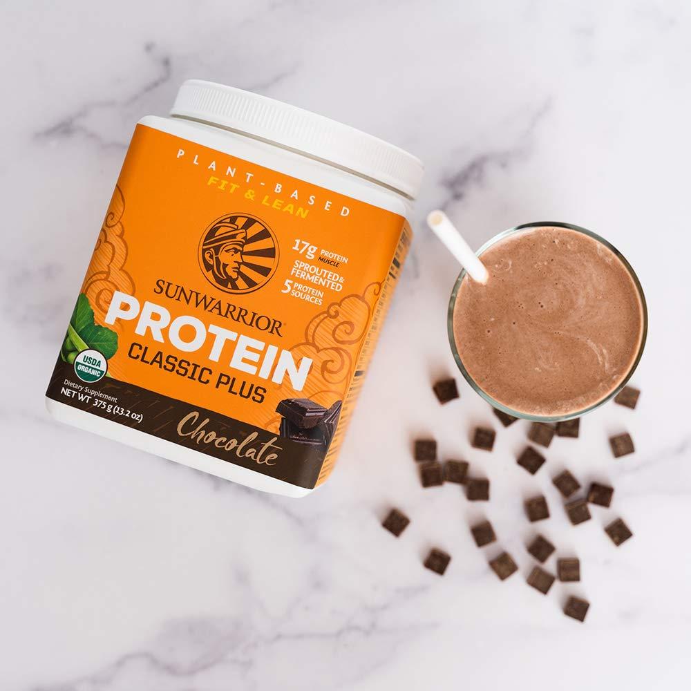 Sunwarrior Sunwarrior Vegan Organic Protein Powder Plant-Based | 5 Superfood Quinoa Chia Seed Soy Free Dairy Free Gluten Free Synthetic Free Non-GMO | Chocolate 15 Servings | Classic Plus
