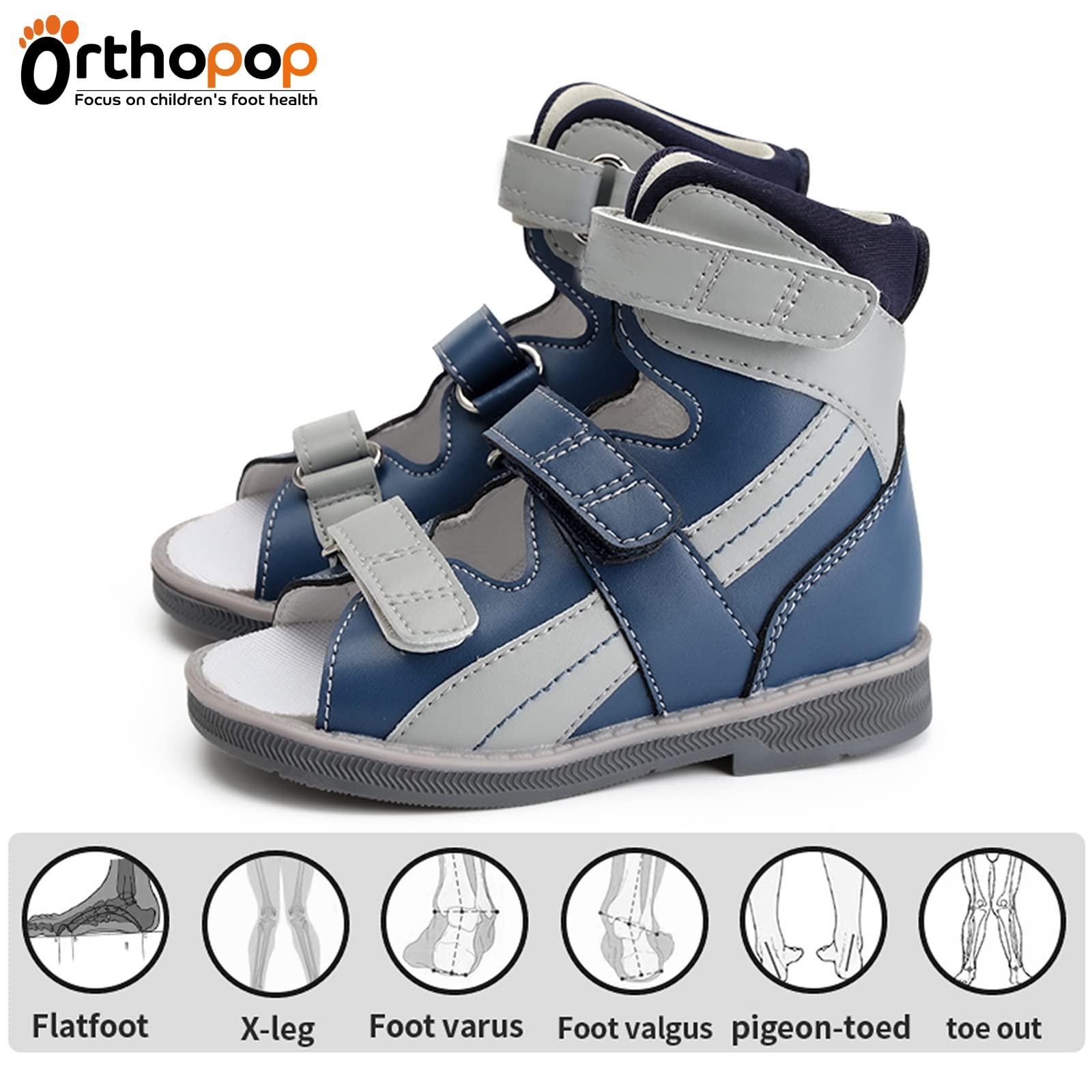 Orthopop Orthopedic Sandals for Kids and Toddlers,Corrective High-Top AFO Shoes with Arch and Ankle Support