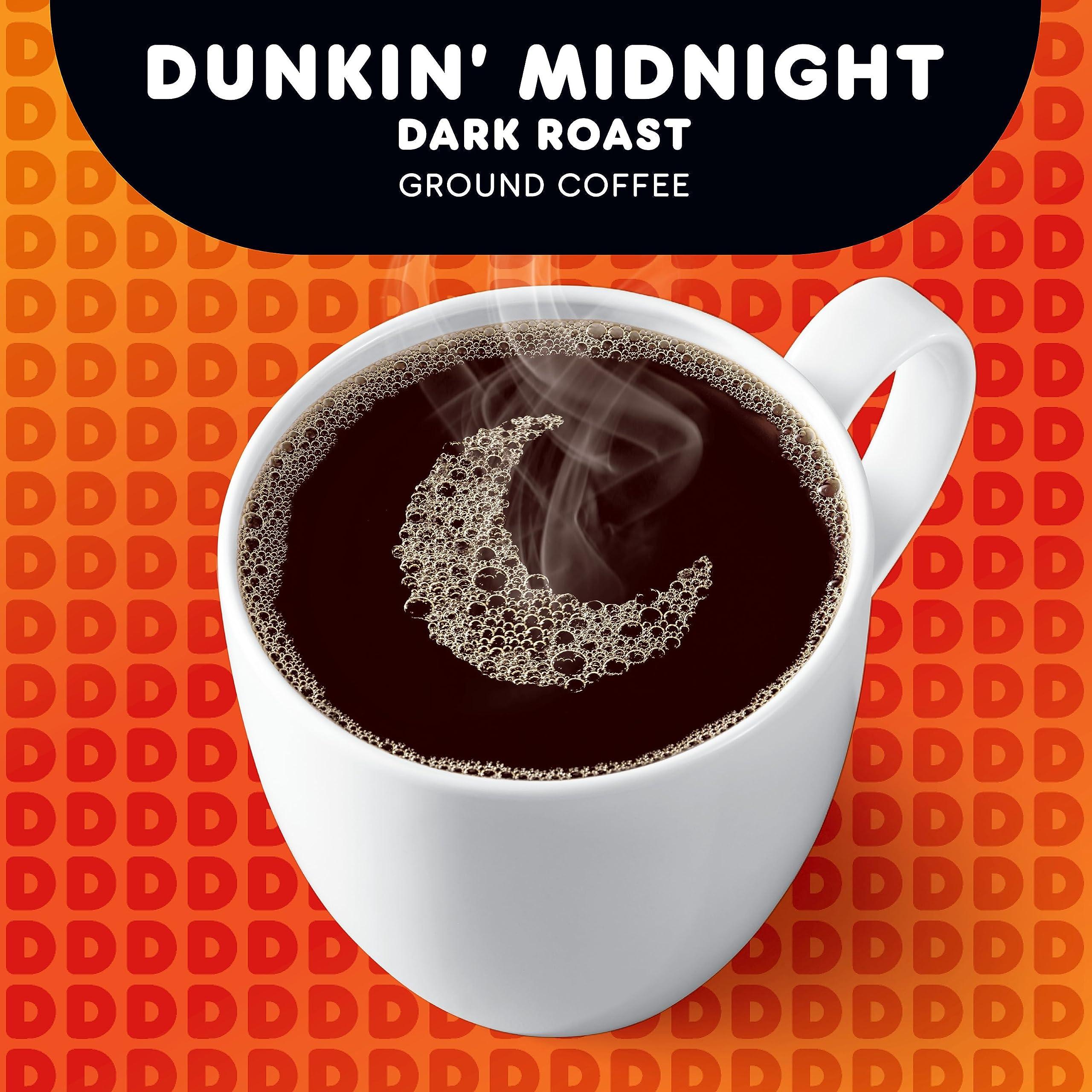 Dunkin\' Dunkin Midnight Dark Roast Ground Coffee, 16.5 Ounce
